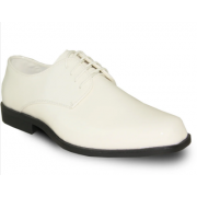 VANGELO Men Dress Shoe TUX-1 Oxford Formal Tuxedo for Prom & Wedding Ivory Patent - Wide Width Available